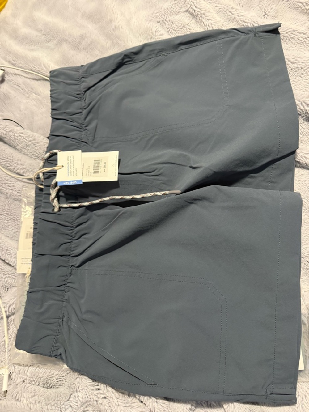 Free Fly Apparel Women's Athletic Shorts - Sage Green & Slate Blue - Picture 2 of 2